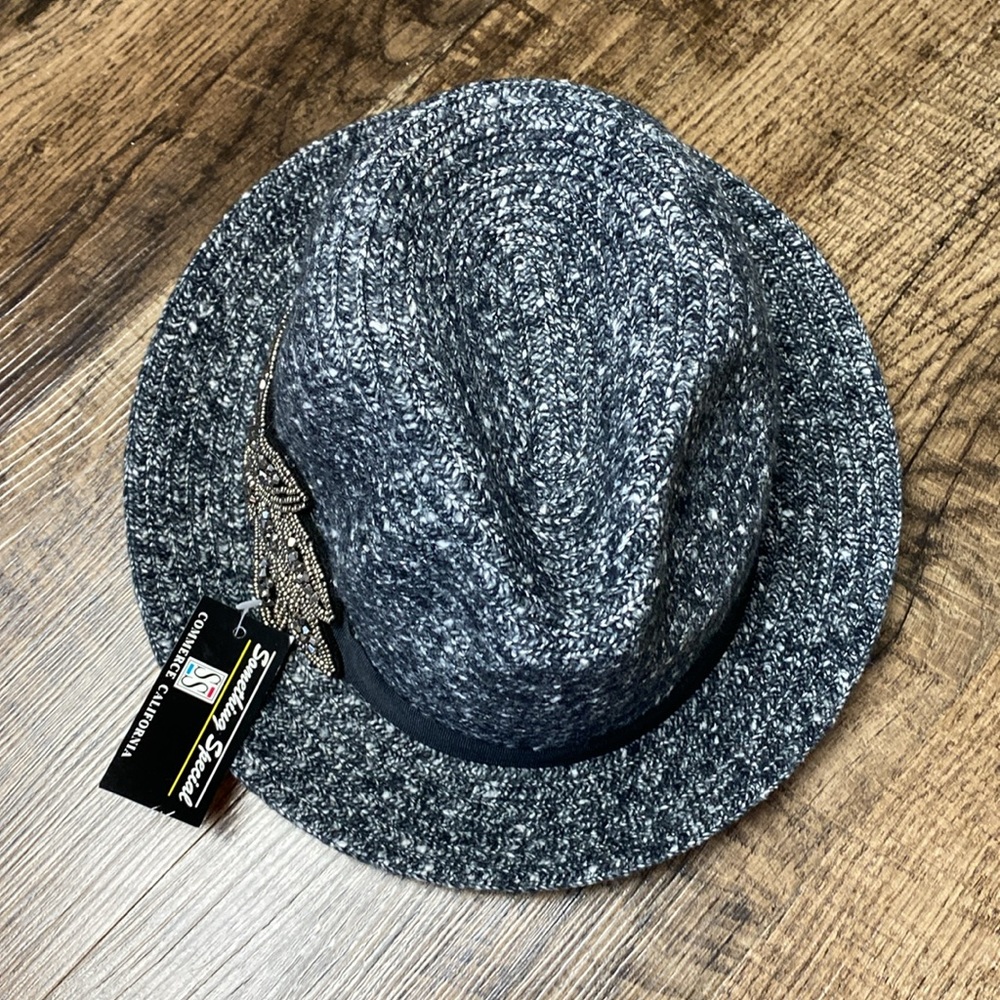 SOMETHING SPECIAL Fedora Gray Fall Boho Embellished Band Bucket Hat